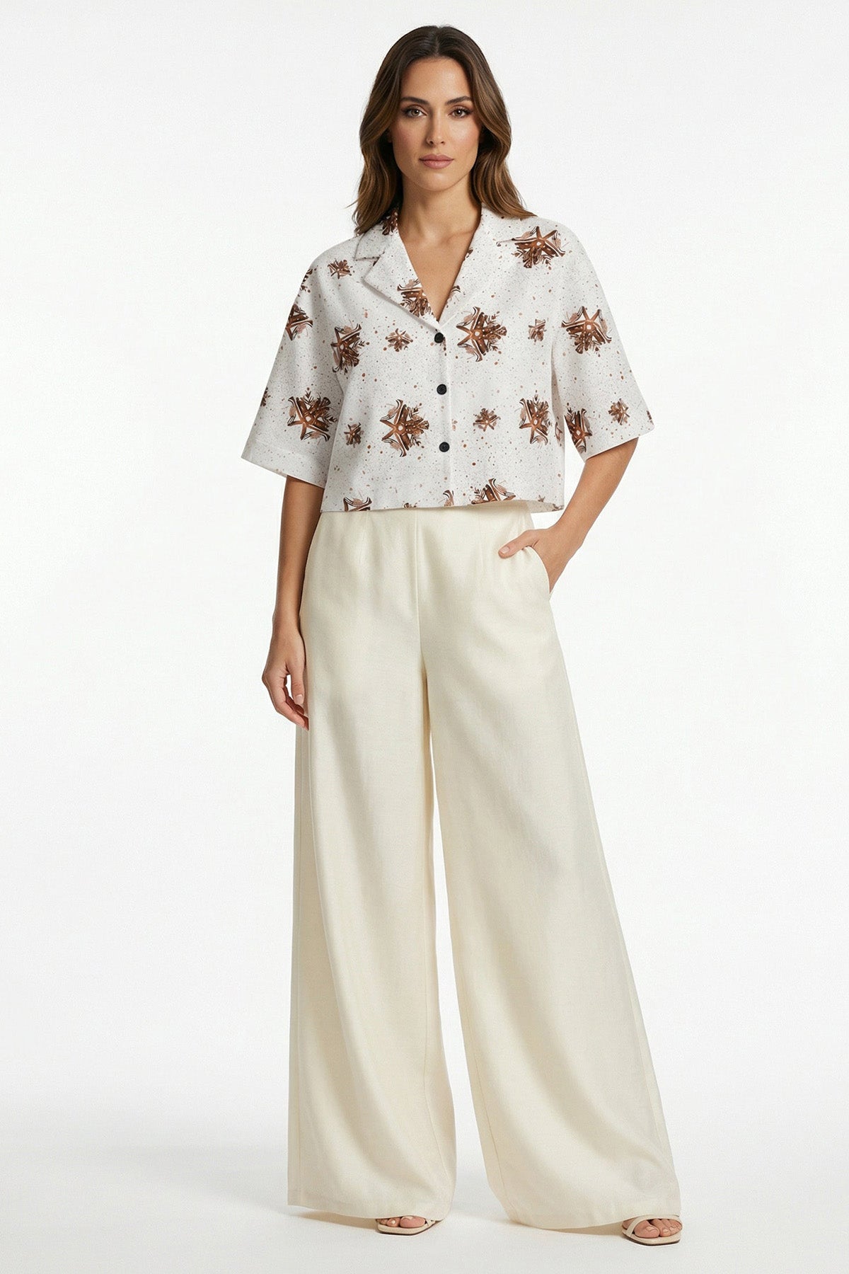 Buy White Open Cuban Collar Shirt for women by Tezhhomayaa online available at scrollnshops