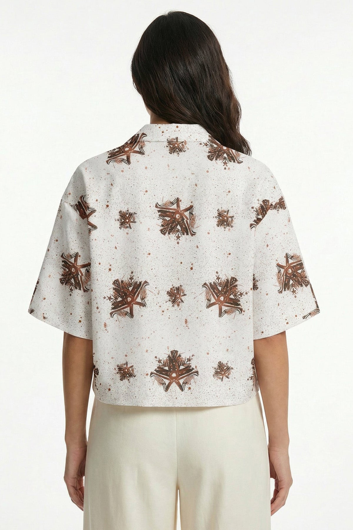 White Open Cuban Collar Shirt