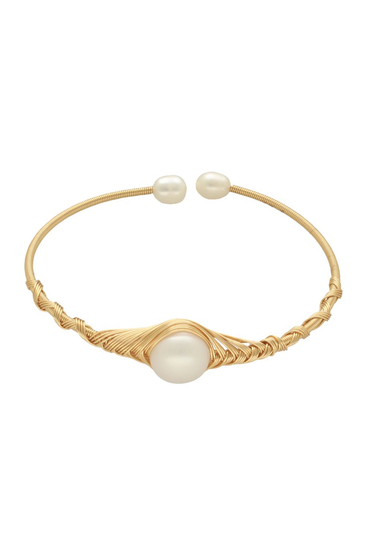 White Oval Freshwater Bracelet