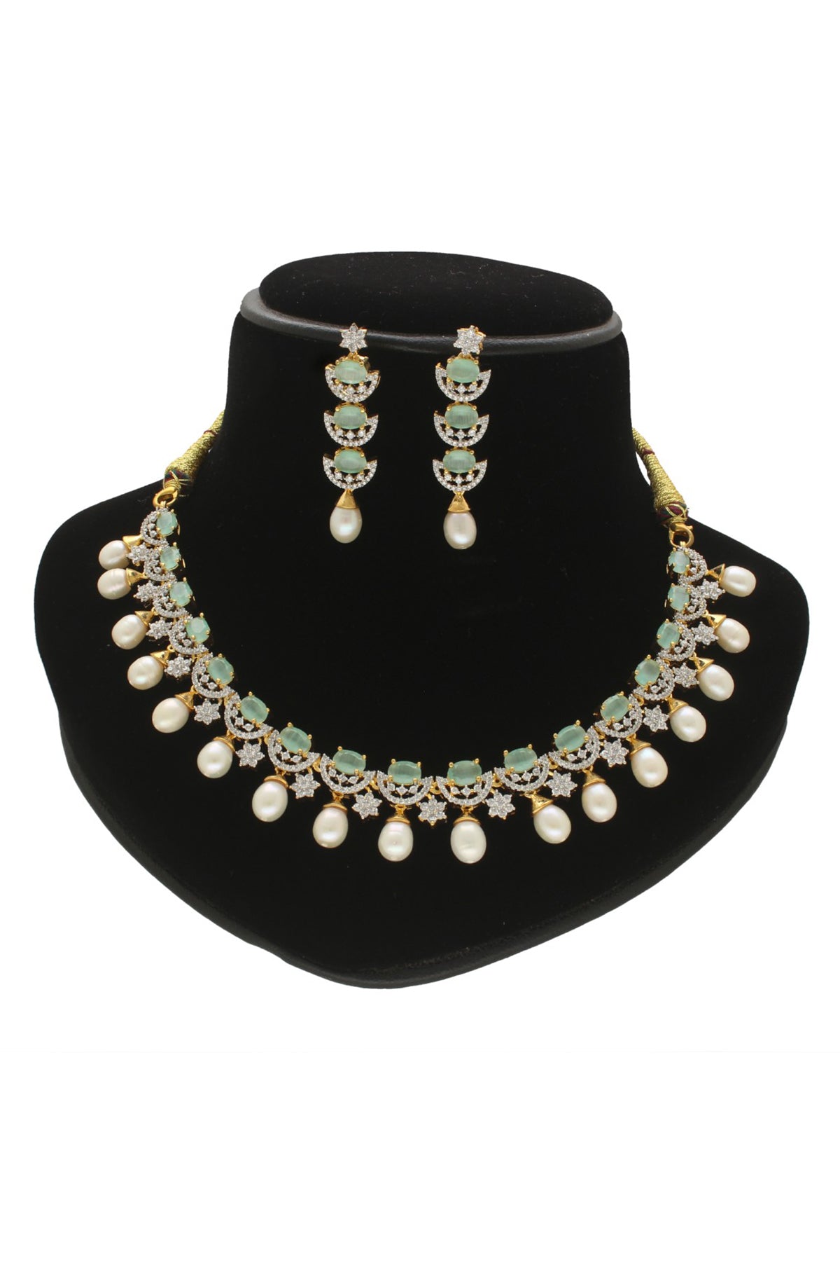 White Oval Necklace & Earring