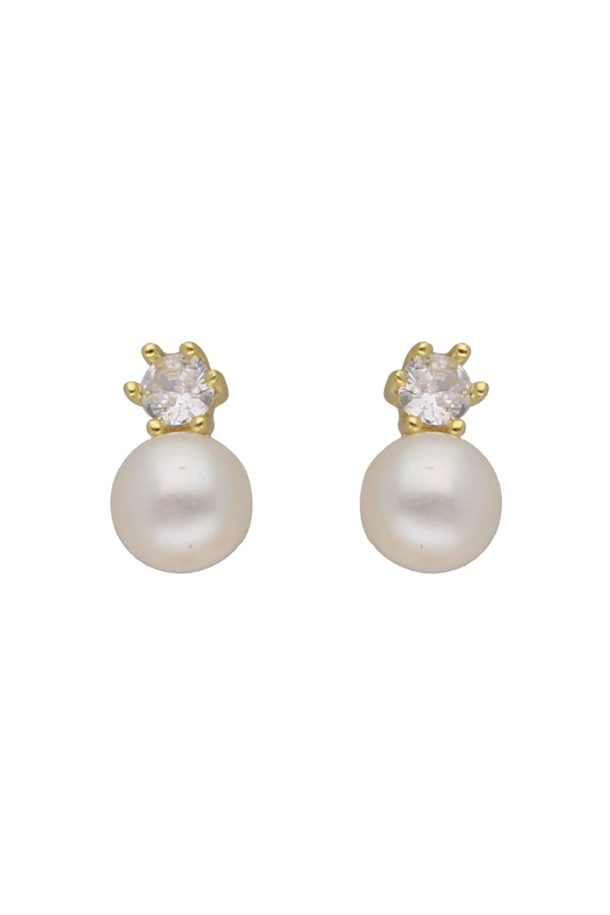 White Oval Shape Stud Earring