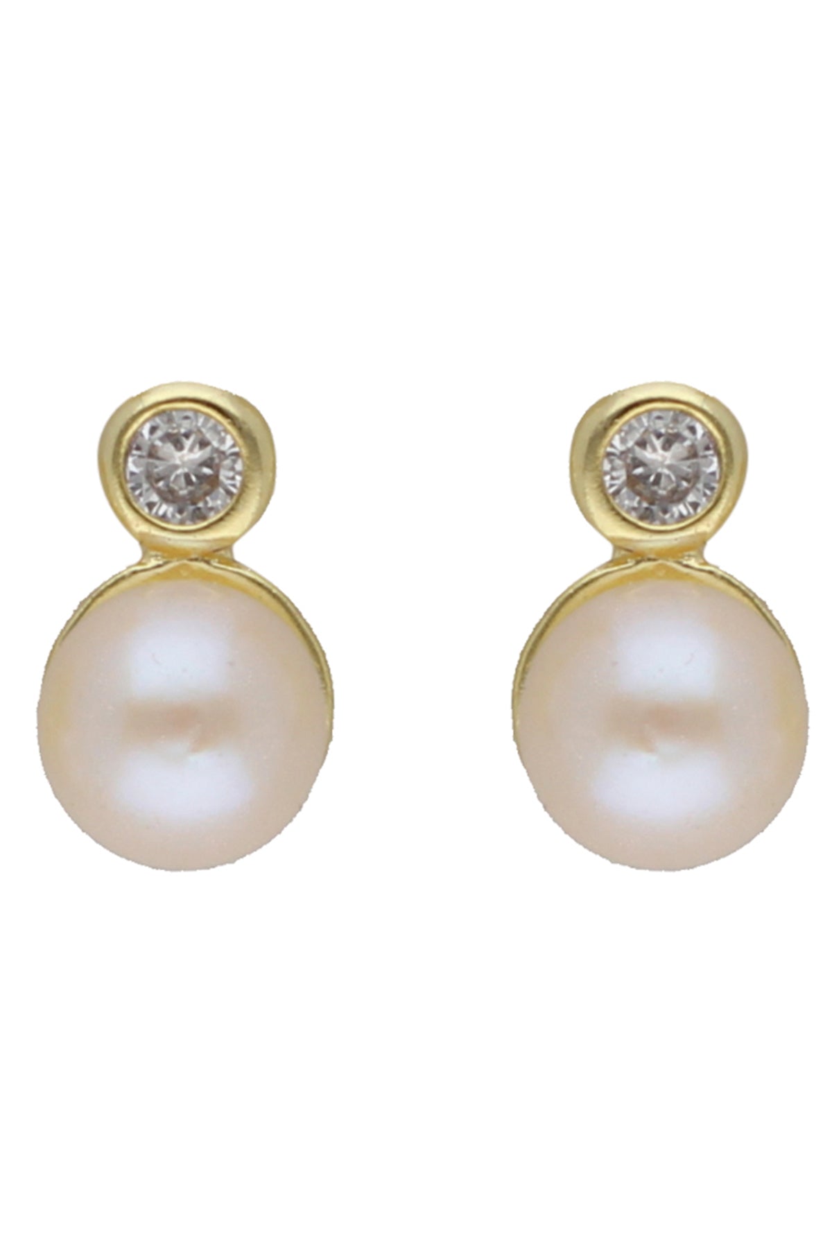 White Oval Shape Stud Earring