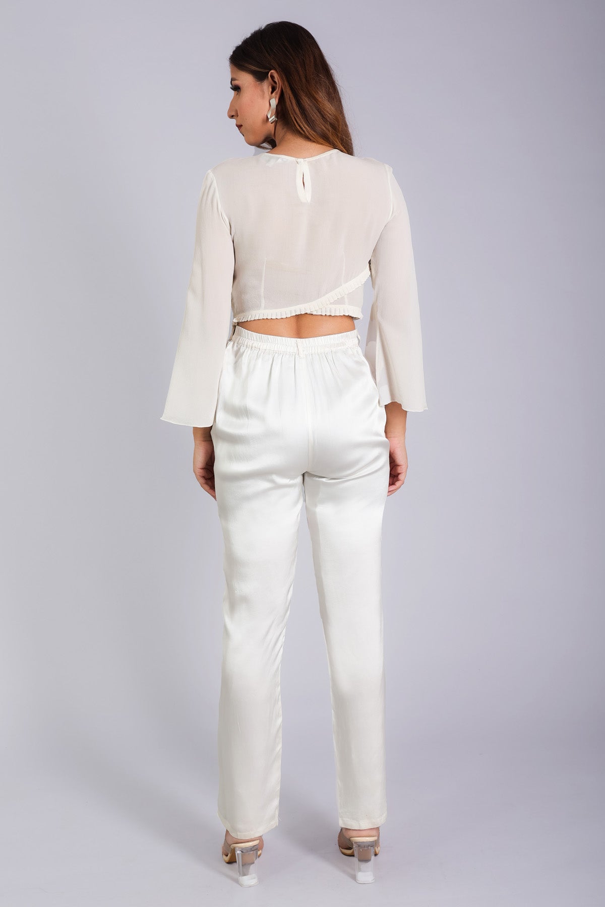 White Owl Print Embellished Top