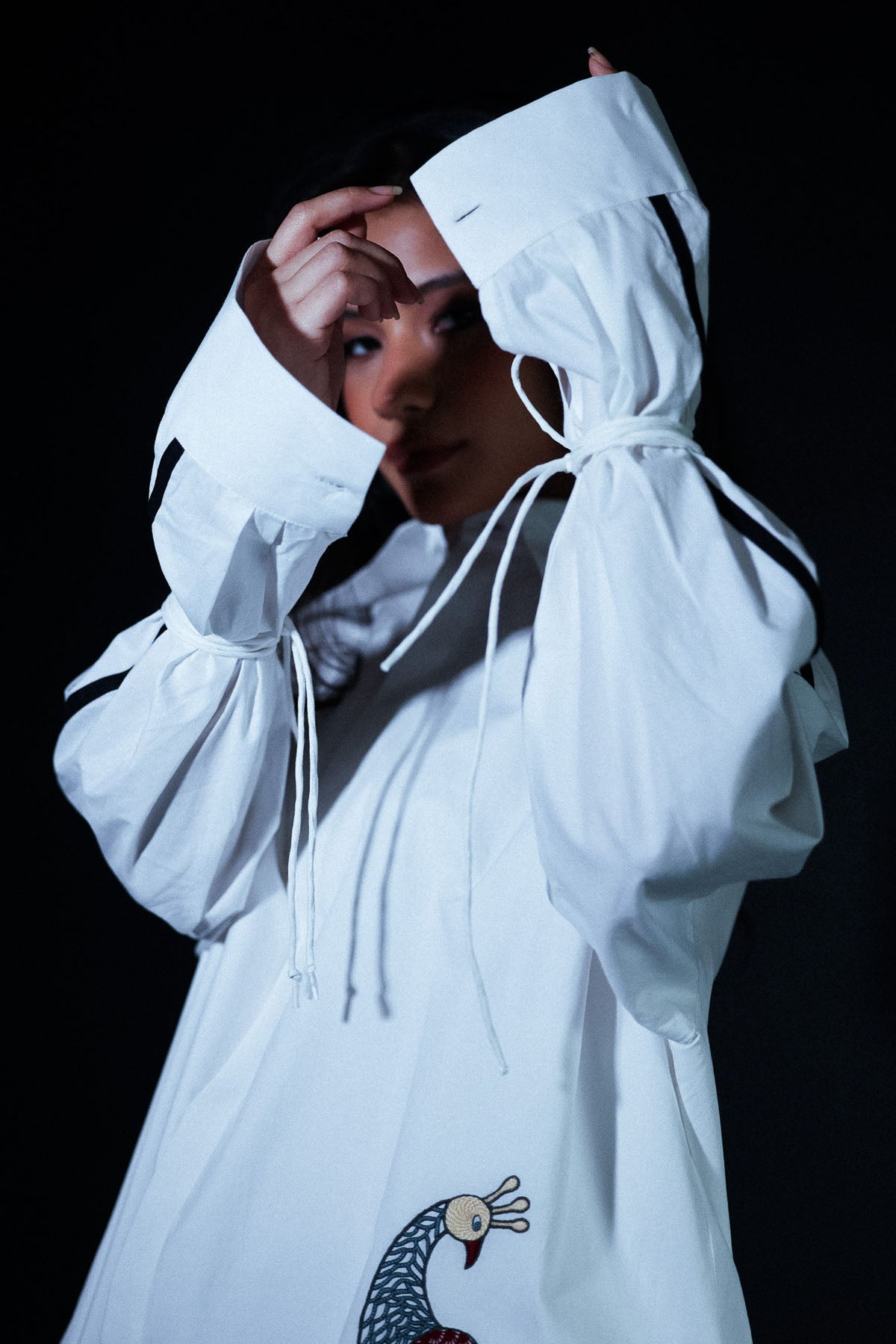 White Peacock Embroidered Shirt