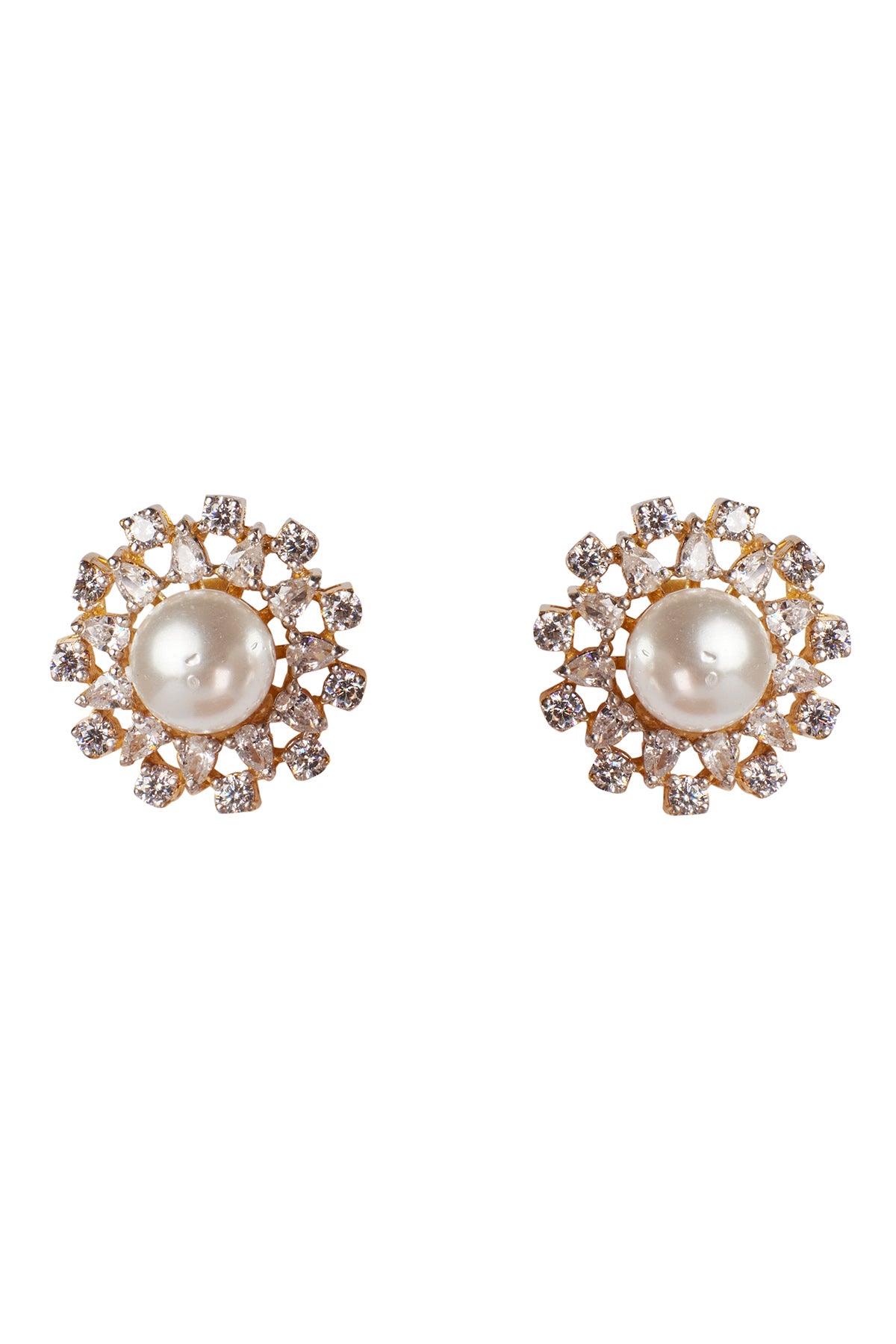 White Pearl Embellished Studs