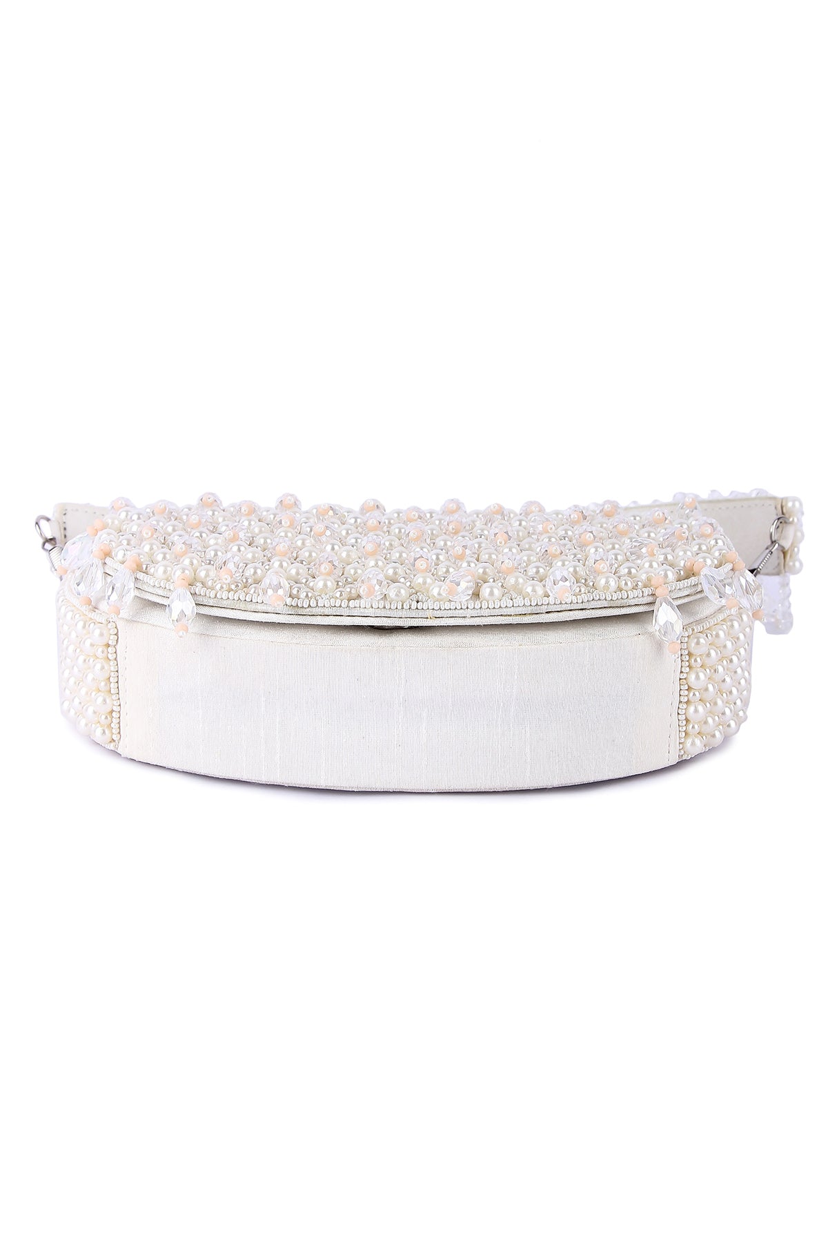 White Pearl Embroidered Clutch