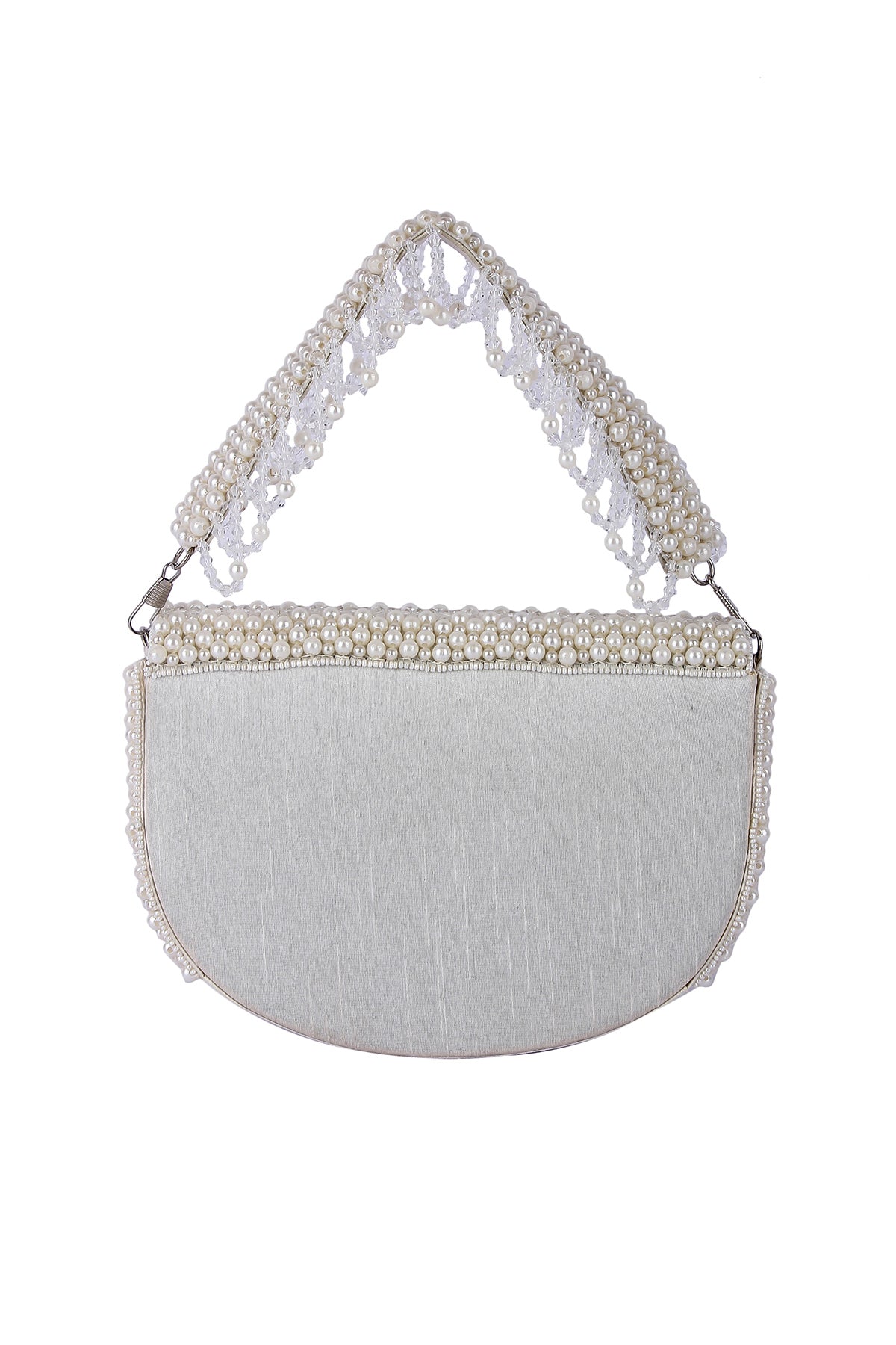 White Pearl Embroidered Clutch