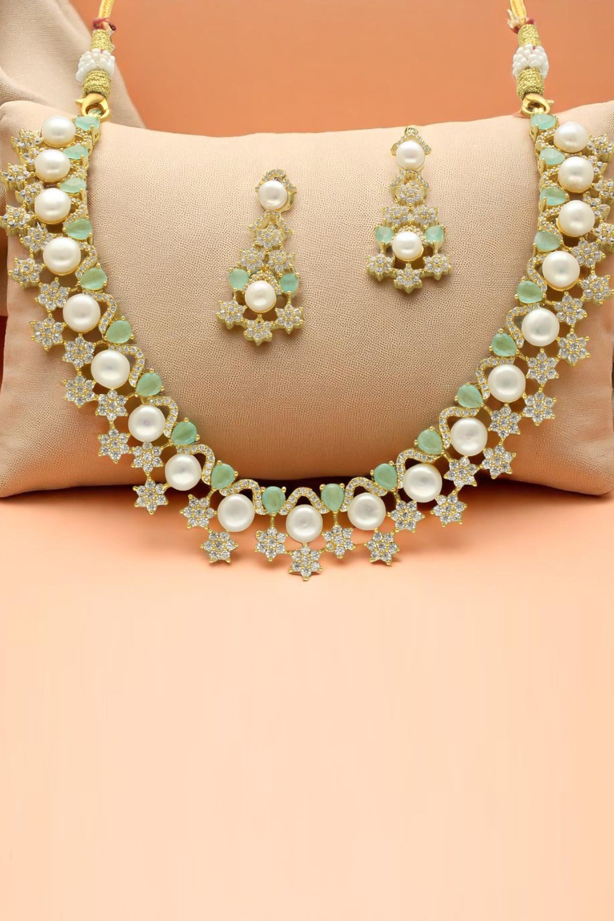 White Pearl Stone Jewellery Set