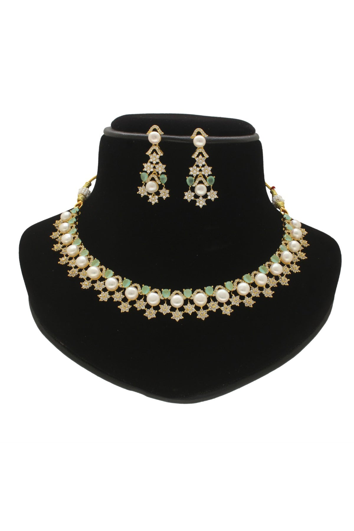 White Pearl Stone Jewellery Set
