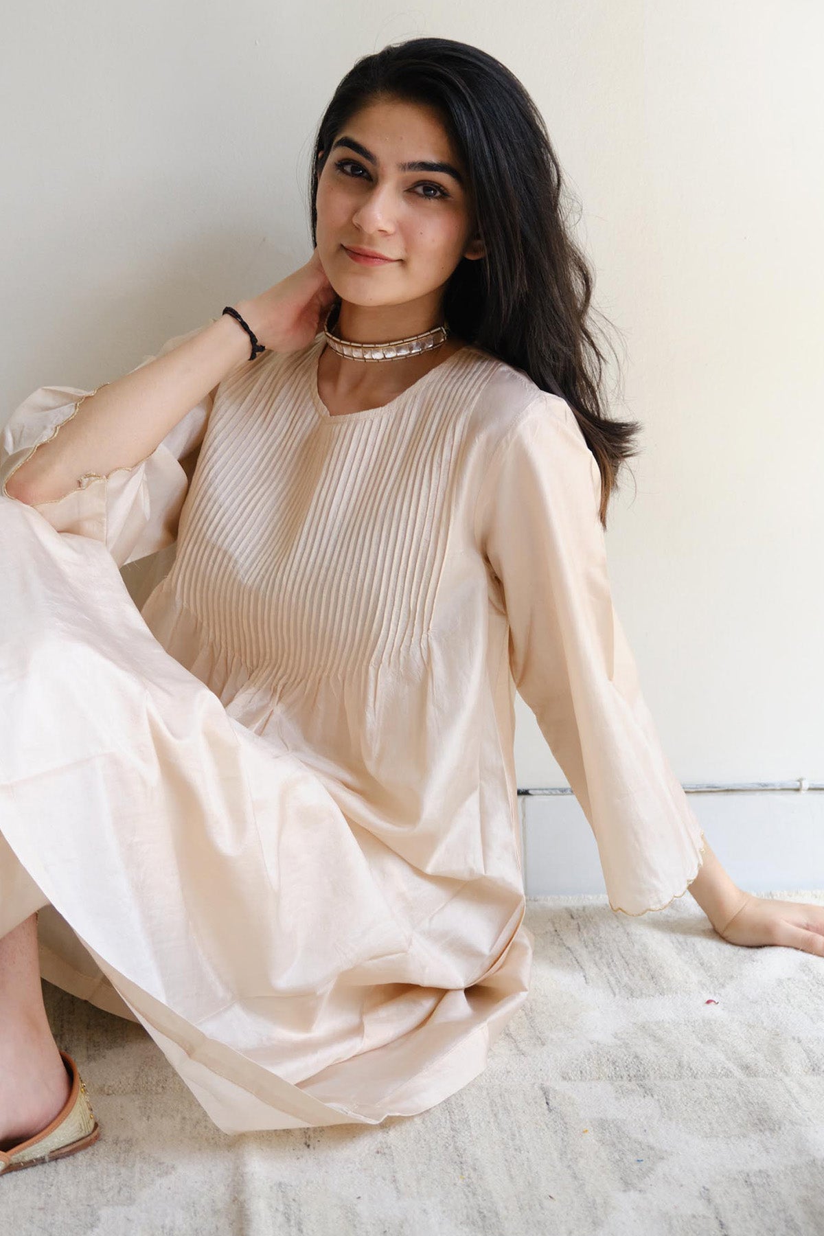 White Pintuck Detail Co-ord Set