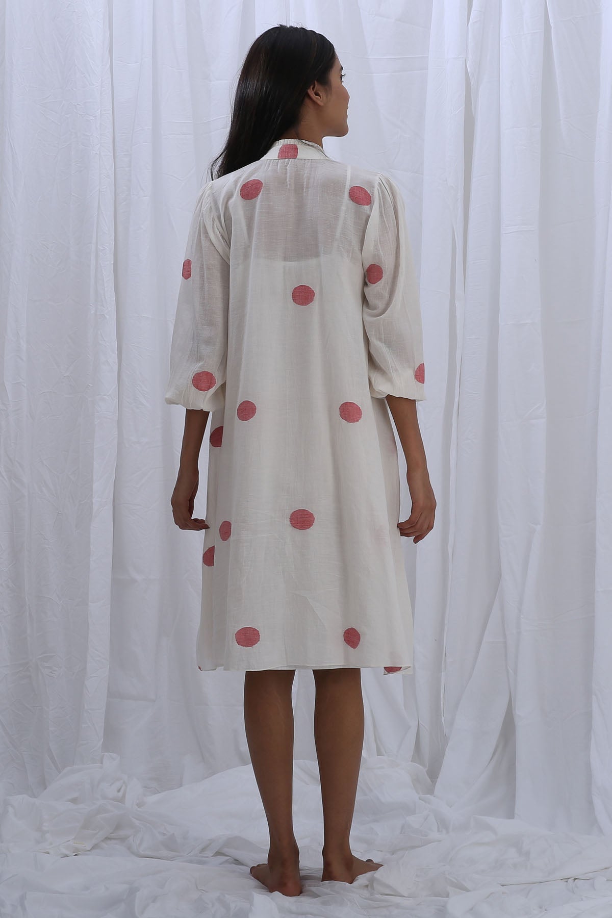 White Pintuck Embroidered Dress