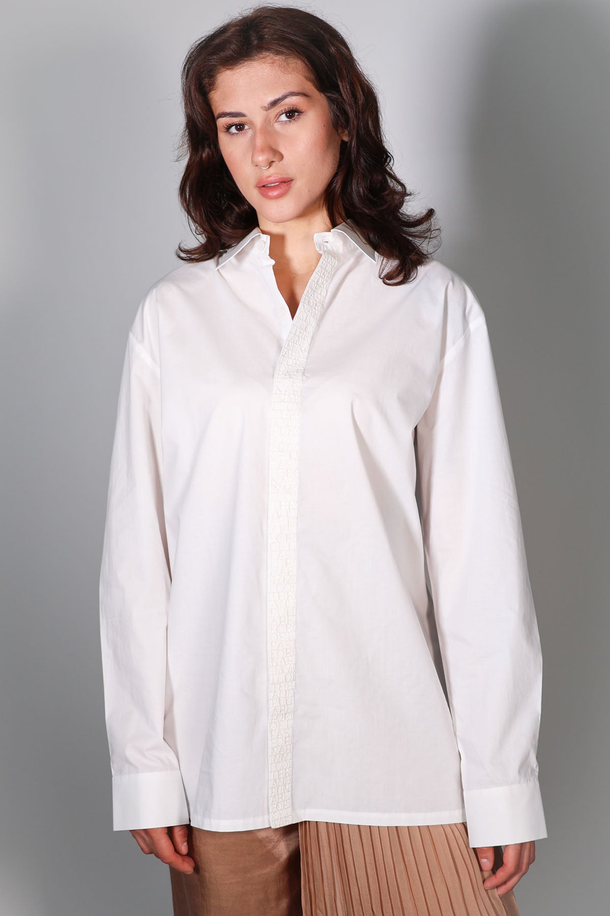 Buy Arya Giri White Placket Embroidered Shirt