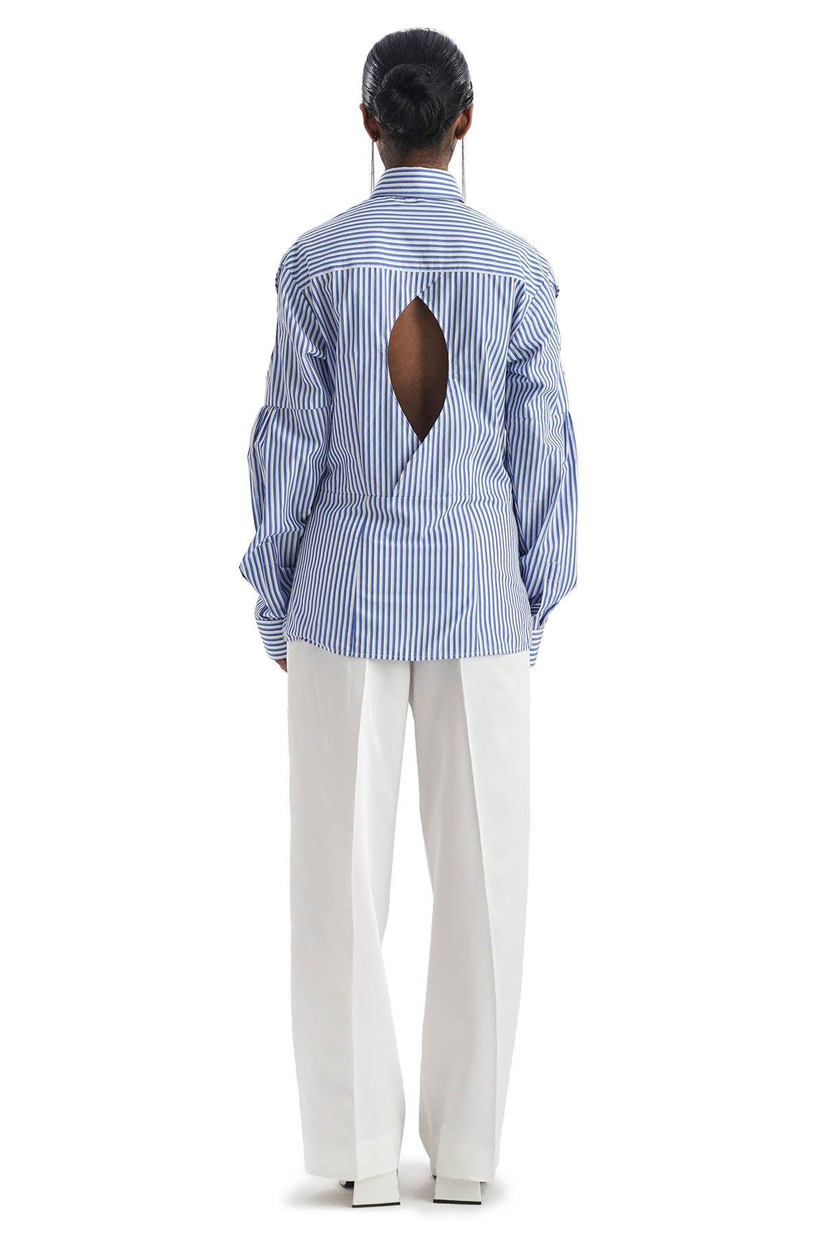 White Pleated Wide Leg Pants