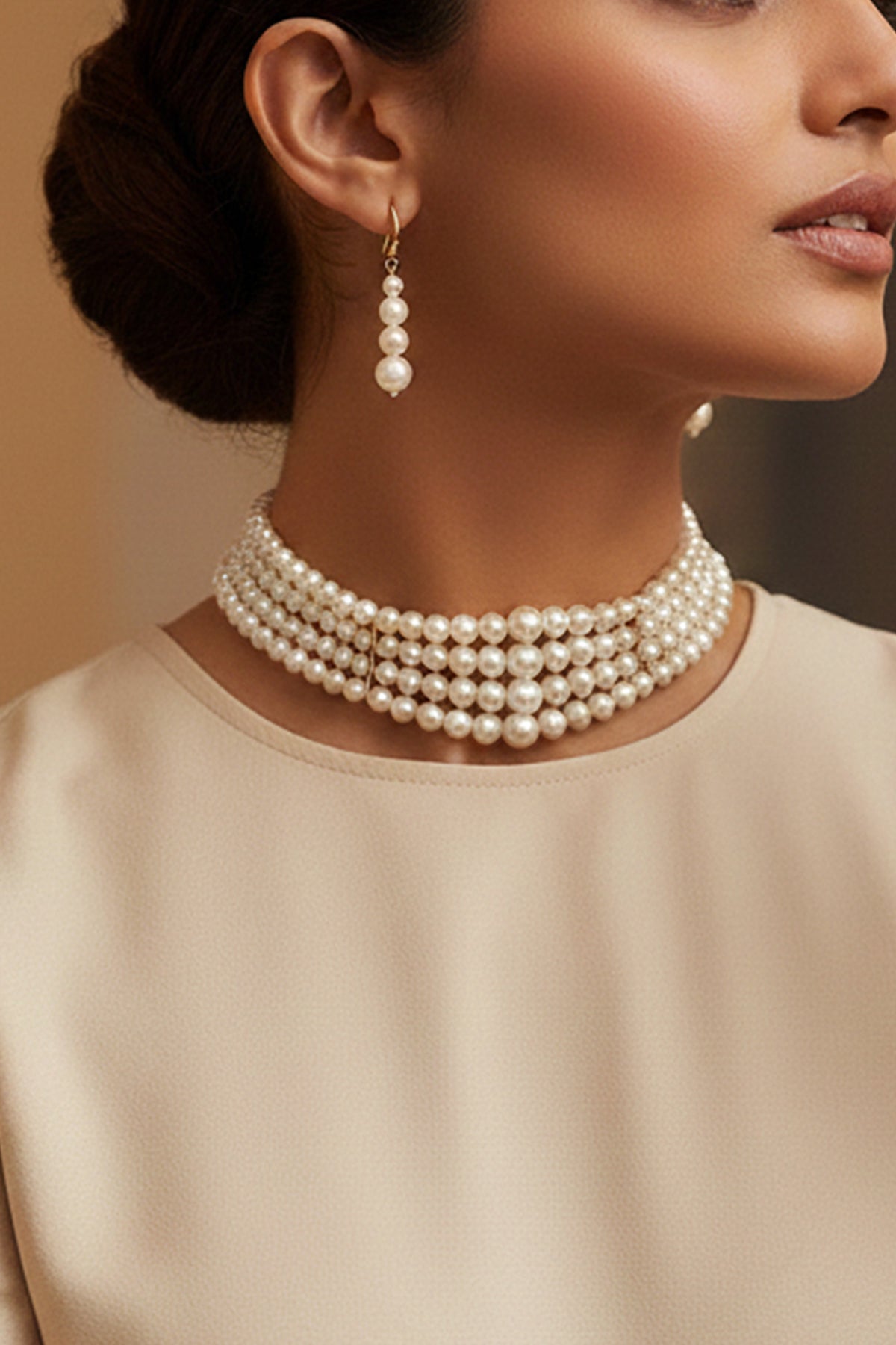 Buy White Potato Cubic Choker Set for women by J Pearls online available at scrollnshops