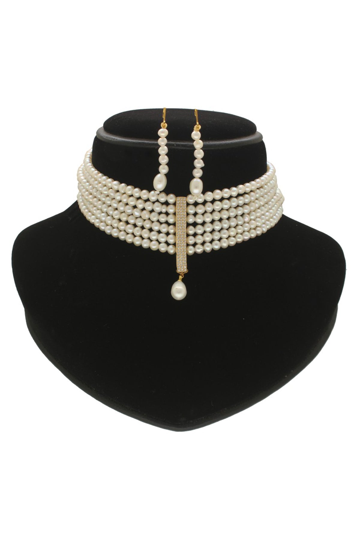 White Potato Shaped Choker Set