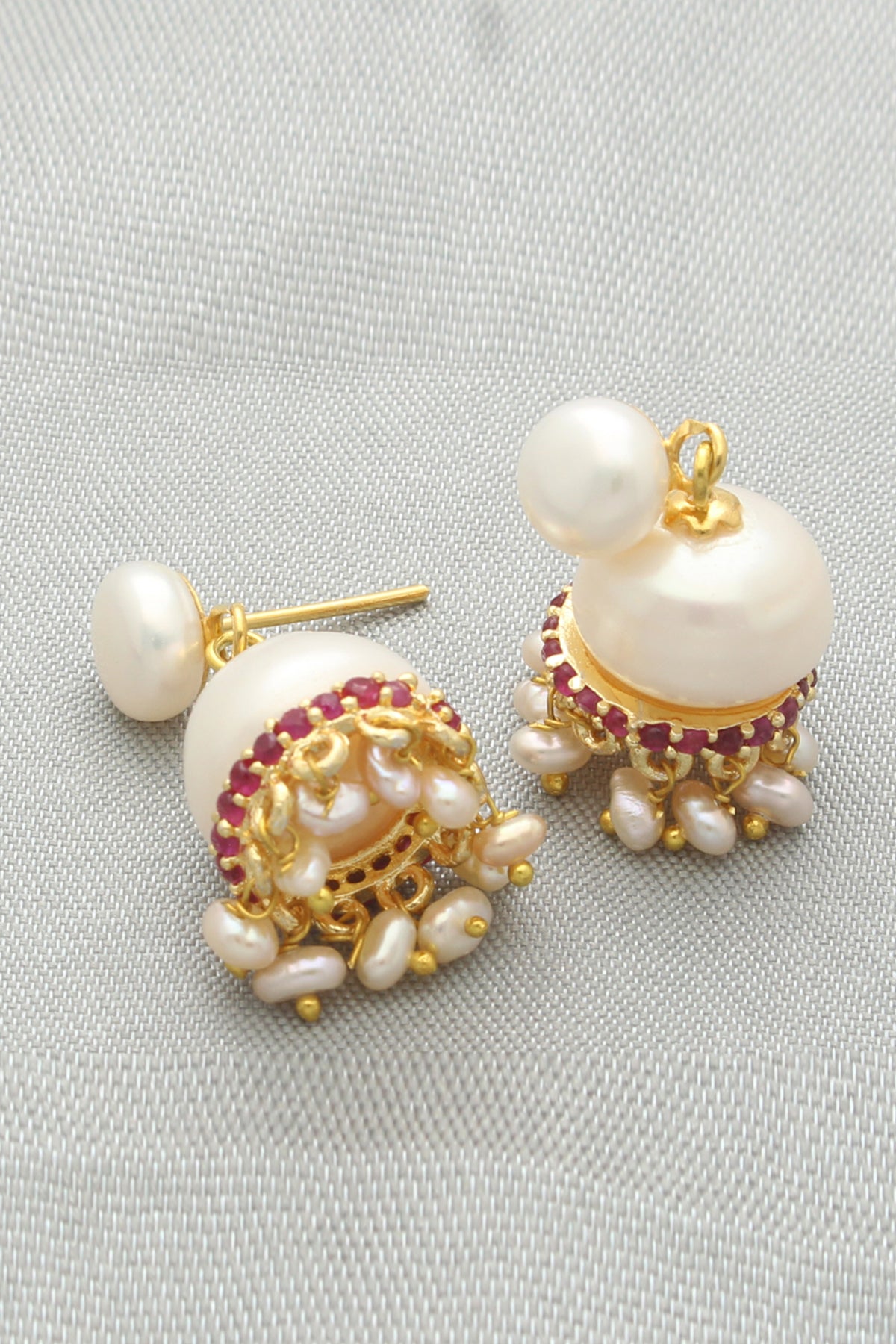 Buy White Potato Zirconia Earring for women by J Pearls online available at scrollnshops