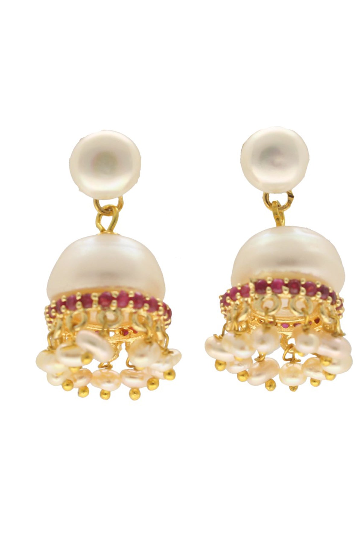 White Potato Zirconia Earring