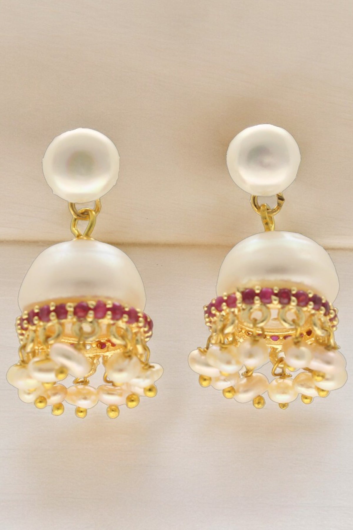 White Potato Zirconia Earring