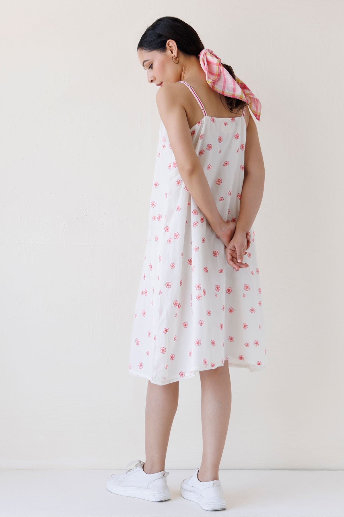 White Printed Midi Jacket Dress