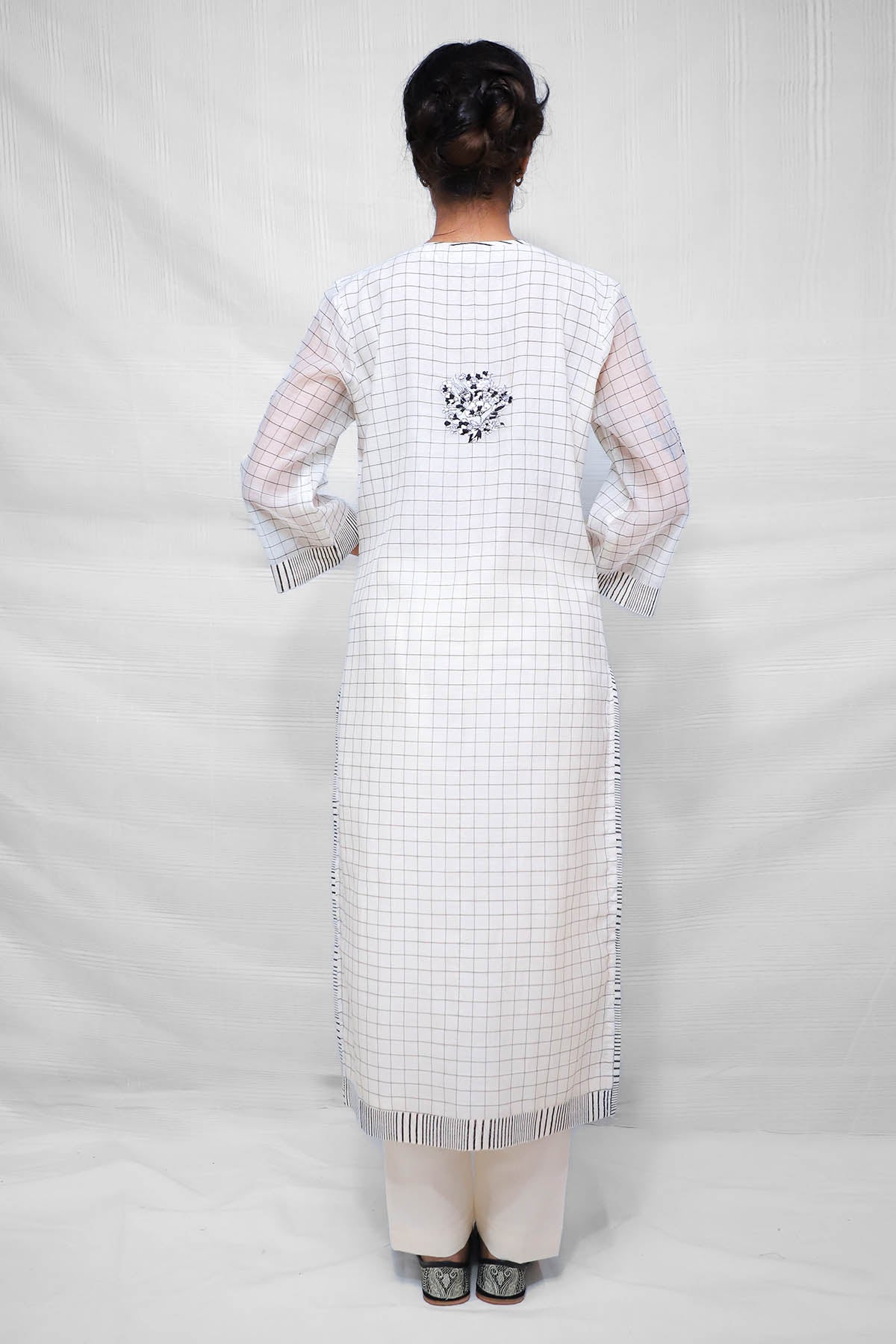 White Printed Straight Kurta Set