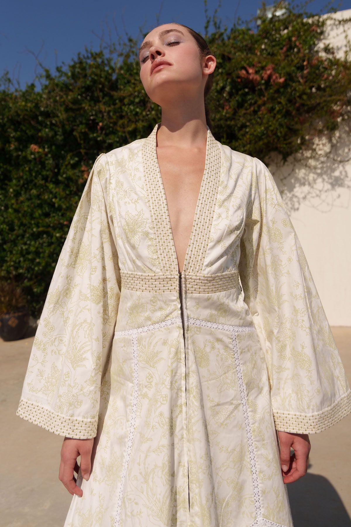 White Printed Tiered Maxi Dress