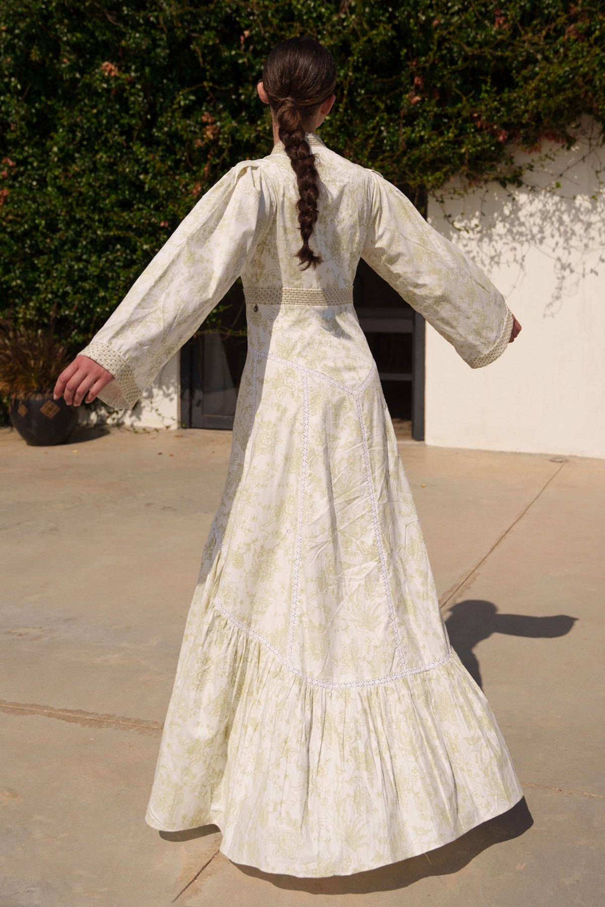 White Printed Tiered Maxi Dress