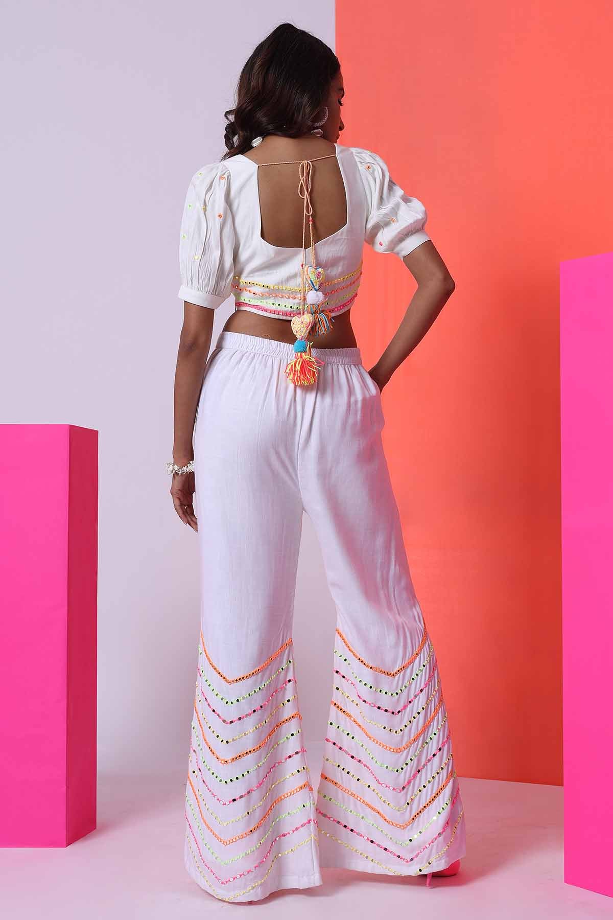 White Puff Sleeves Top & Pants