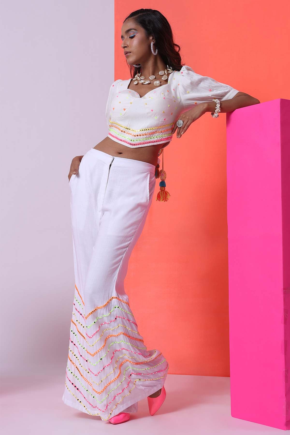 White Puff Sleeves Top & Pants