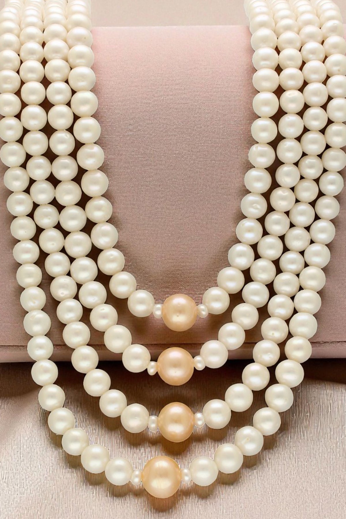 Buy White Round Shaped Necklace Set for women by J Pearls online available at scrollnshops