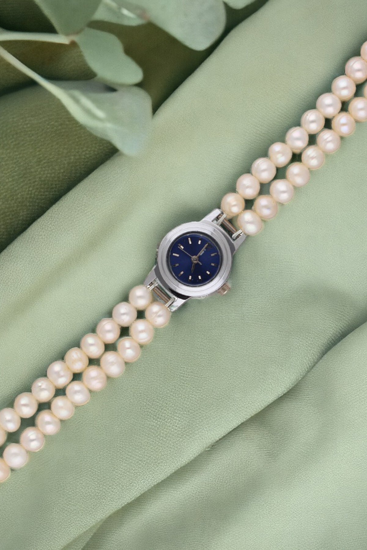 Buy White Round Shaped Pearl Watch for women by J Pearls online available at scrollnshops
