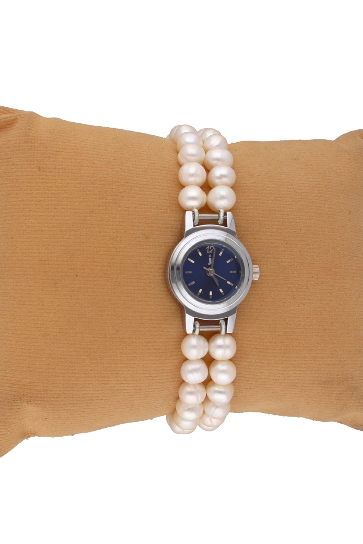 White Round Shaped Pearl Watch