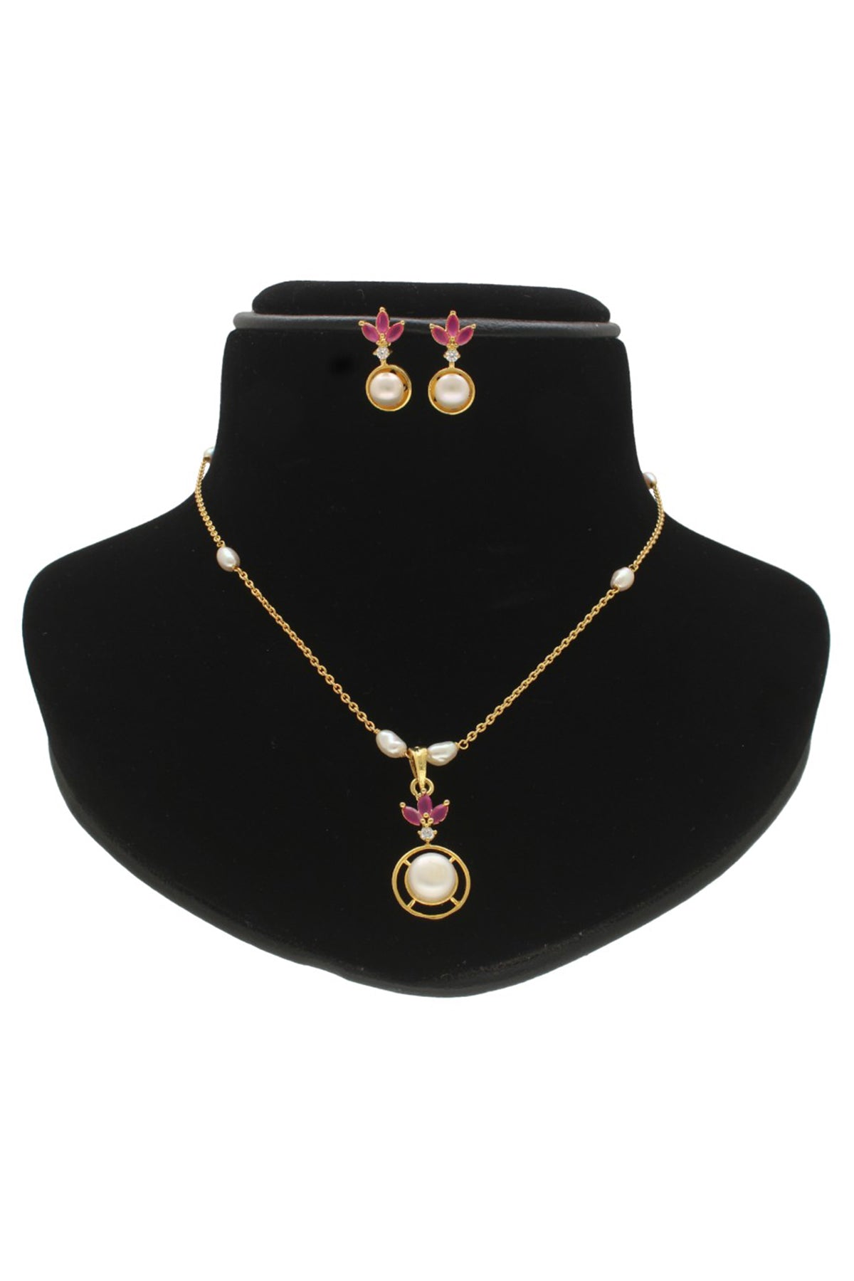 White Semi Oval Jewellery Set