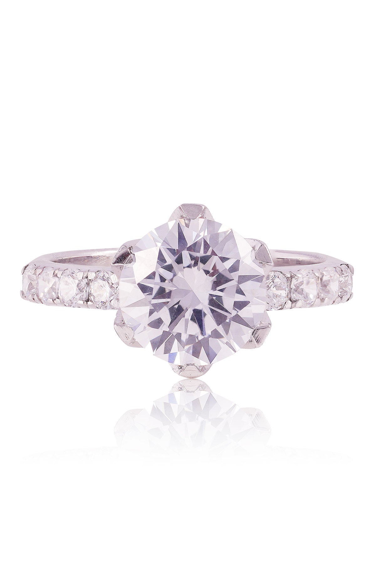 White Serena Shine Round Ring