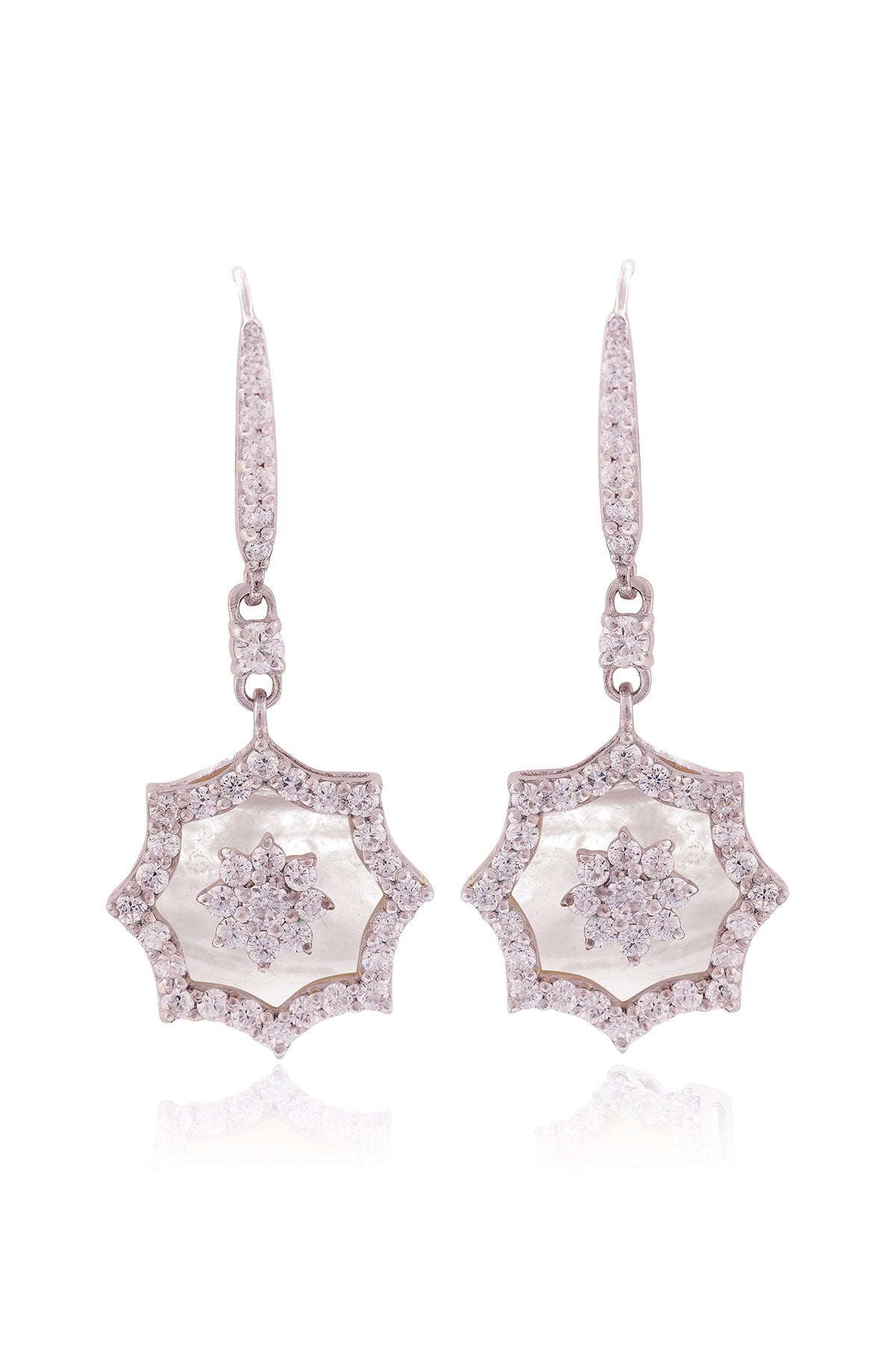 White Serene Octave Danglers