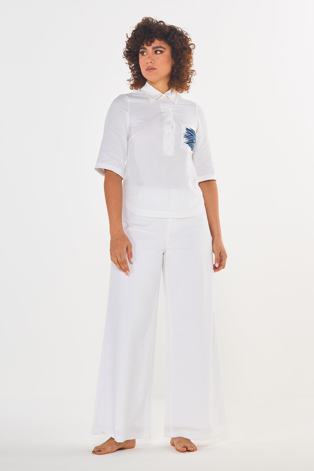 White Short Sleeves Co-ord Set