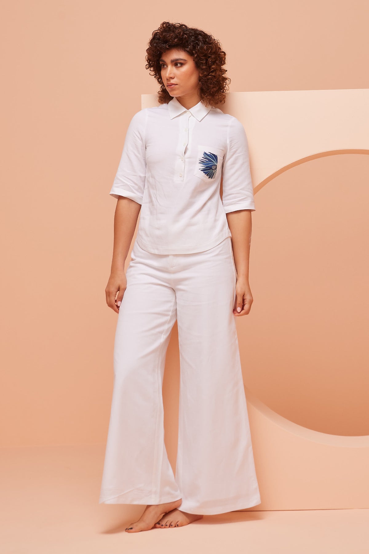 Buy White Short Sleeves Co-ord Set by Ashita Fernandes for Women online at ScrollnShops