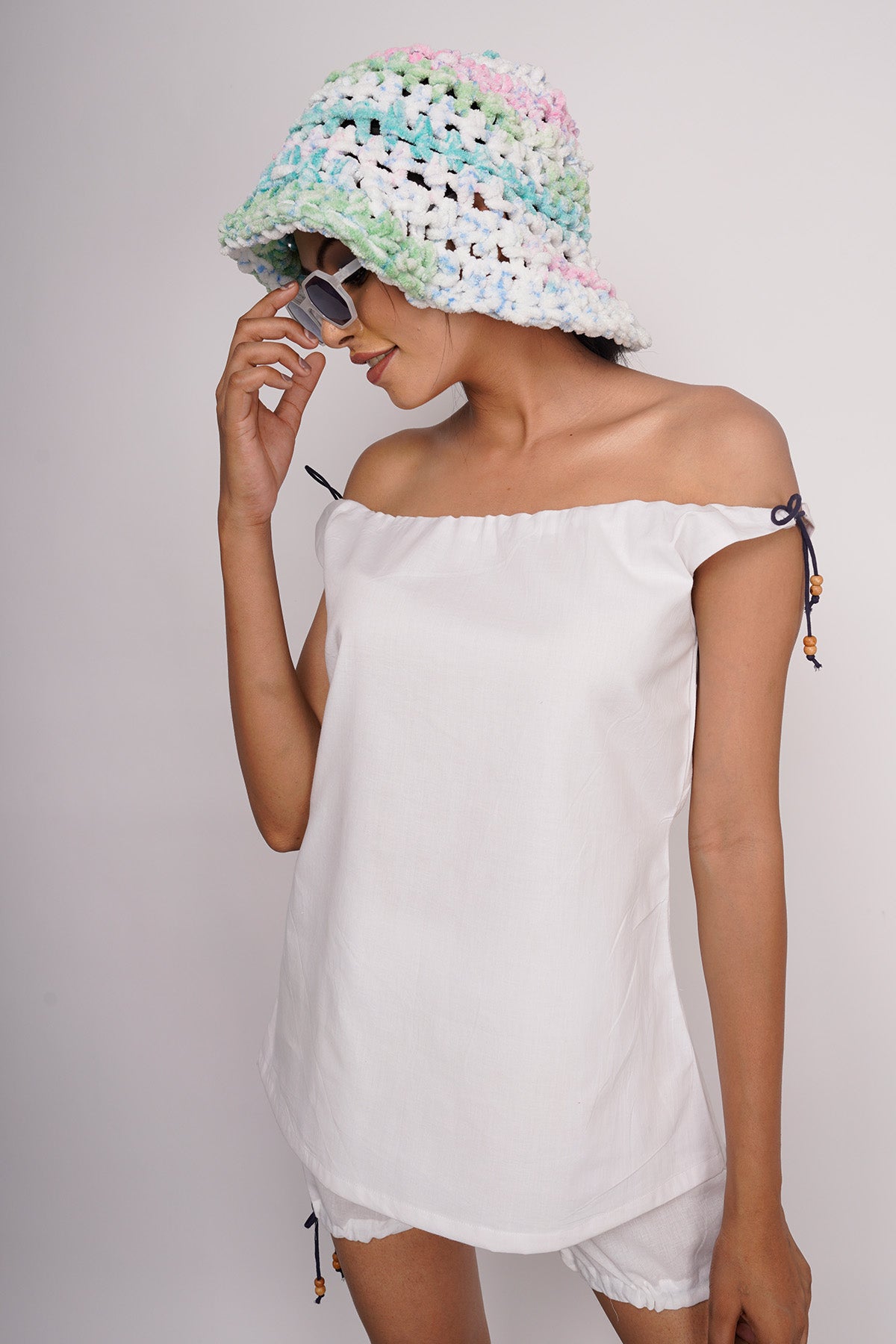 White Sleeveless Top & Shorts