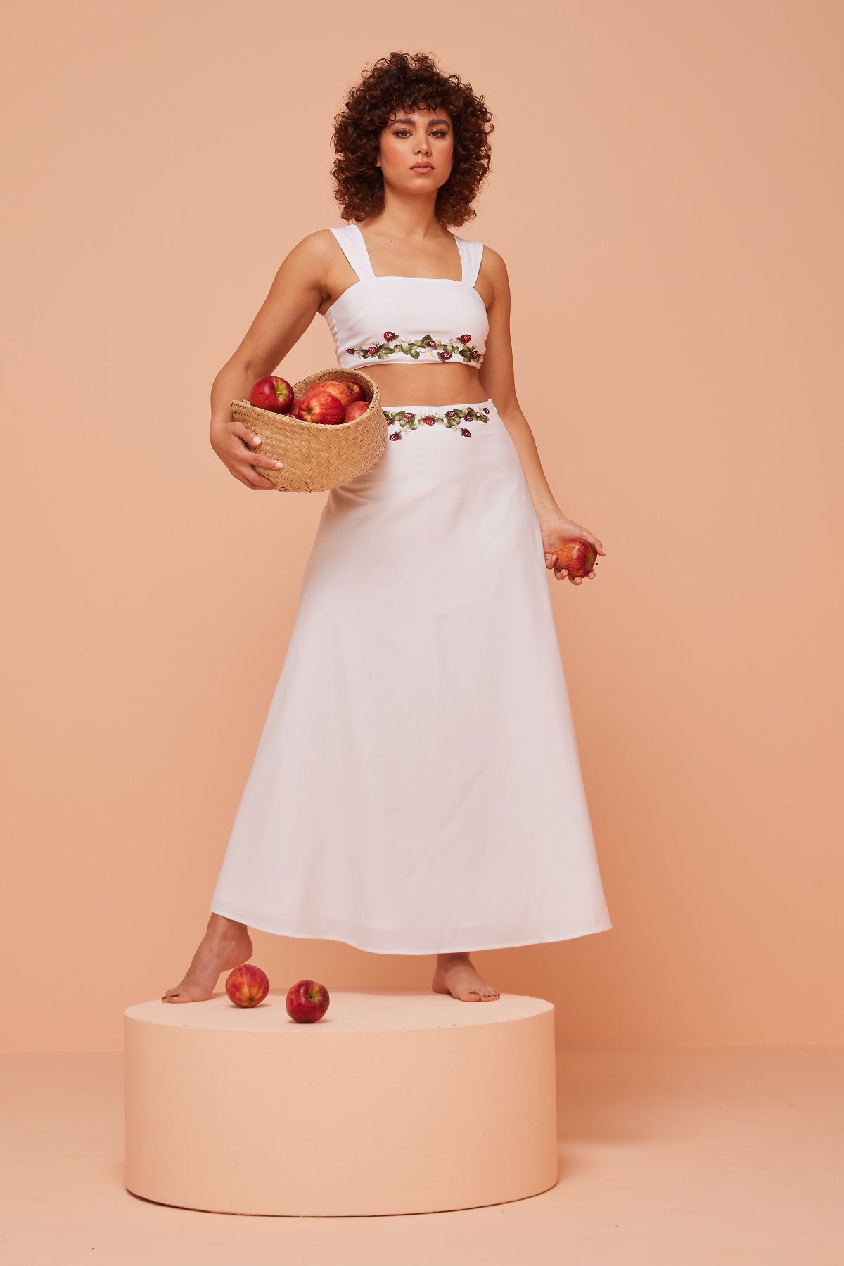 Buy White Sleeveless Top & Skirt by Ashita Fernandes for Women online at ScrollnShops