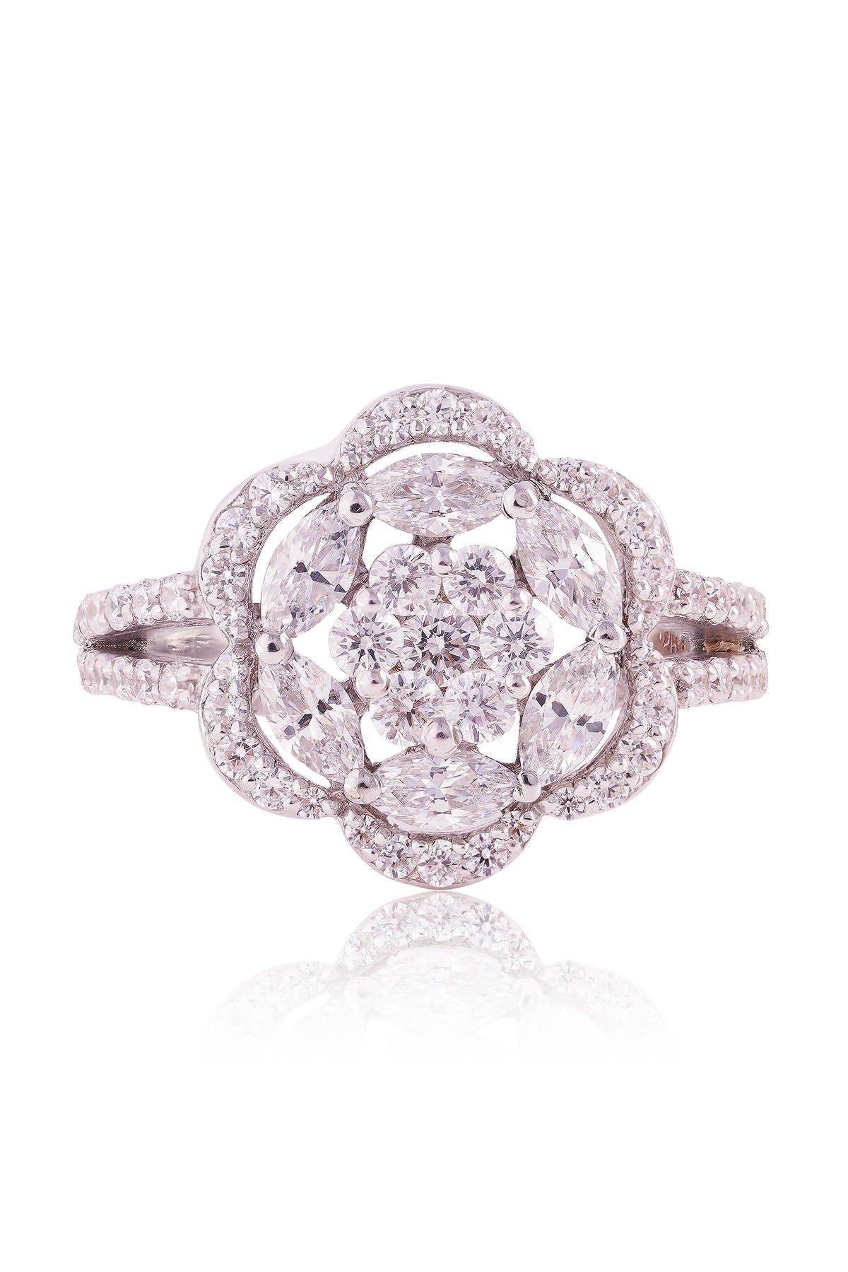 White Stone Embellished Ring