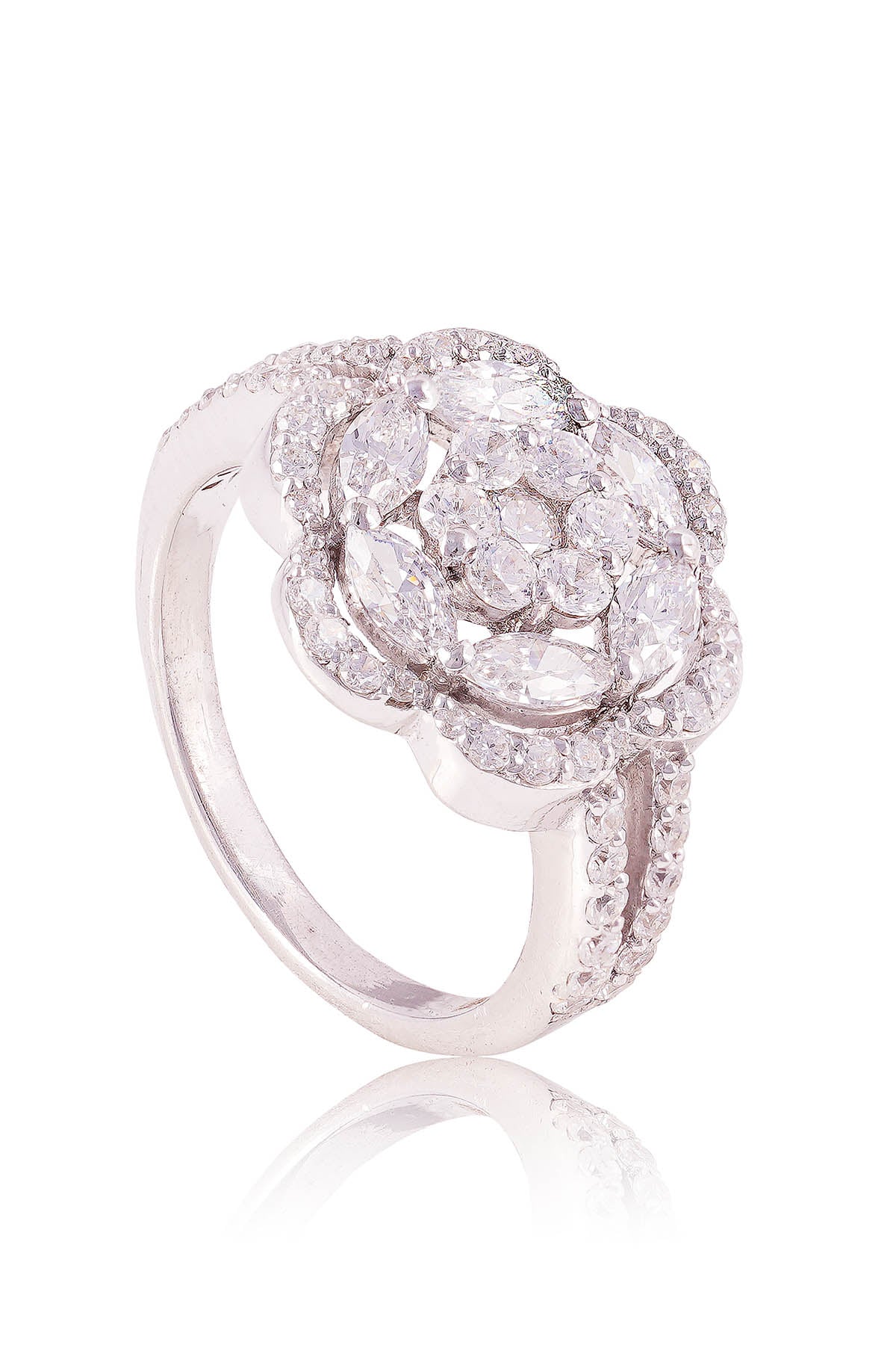 Buy White Stone Embellished Ring by Prata for women online at ScrollnShops