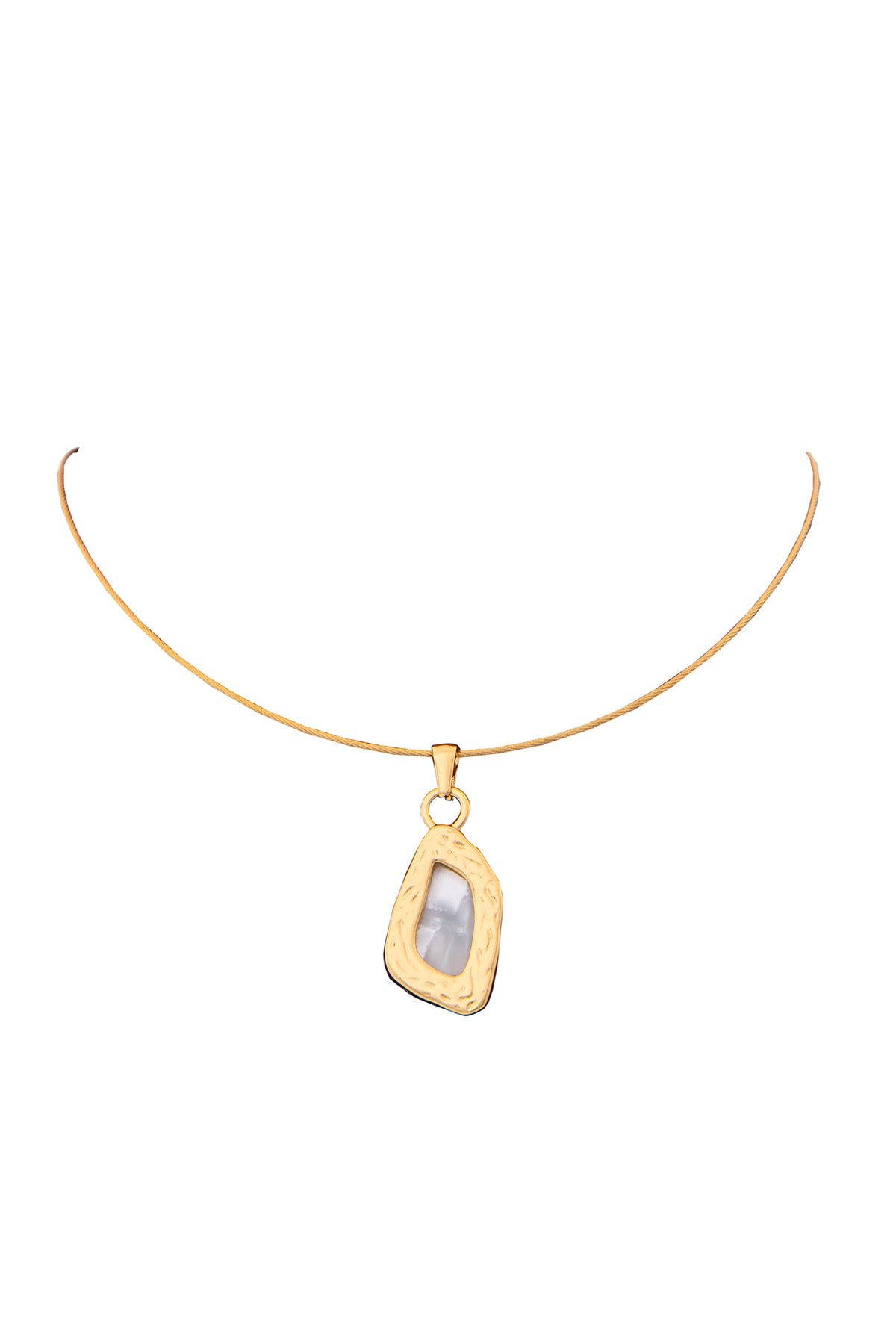 White Stone Studded Pendant Set