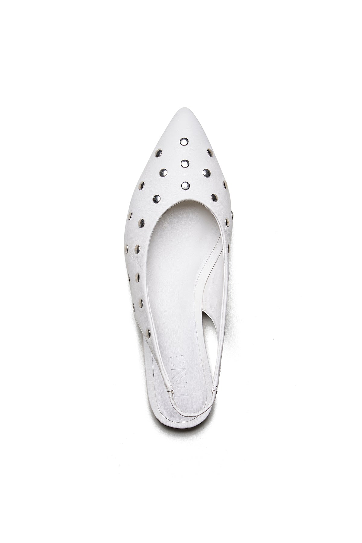 White Studded Ballerina Flats