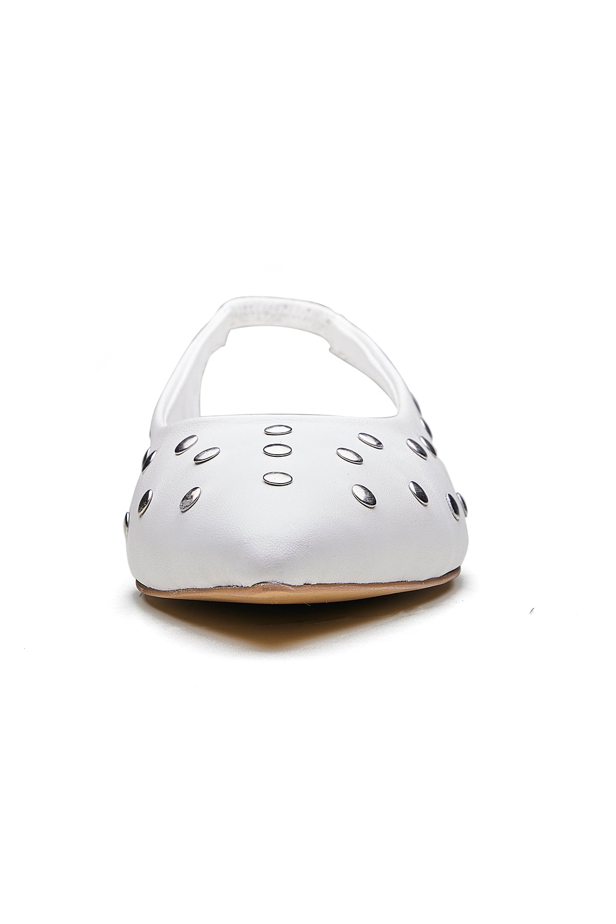 White Studded Ballerina Flats