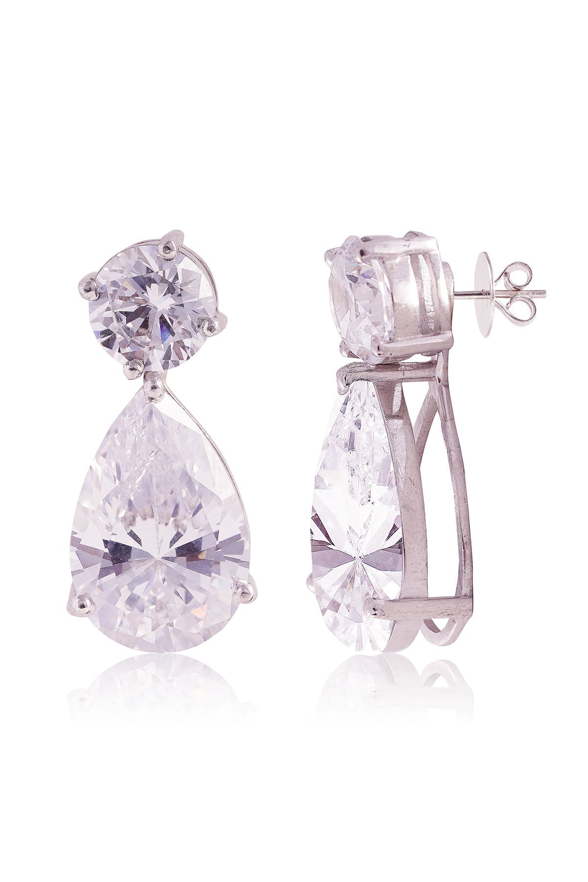 Buy White Teardrop Danglers Earrings by Prata for women online at ScrollnShops