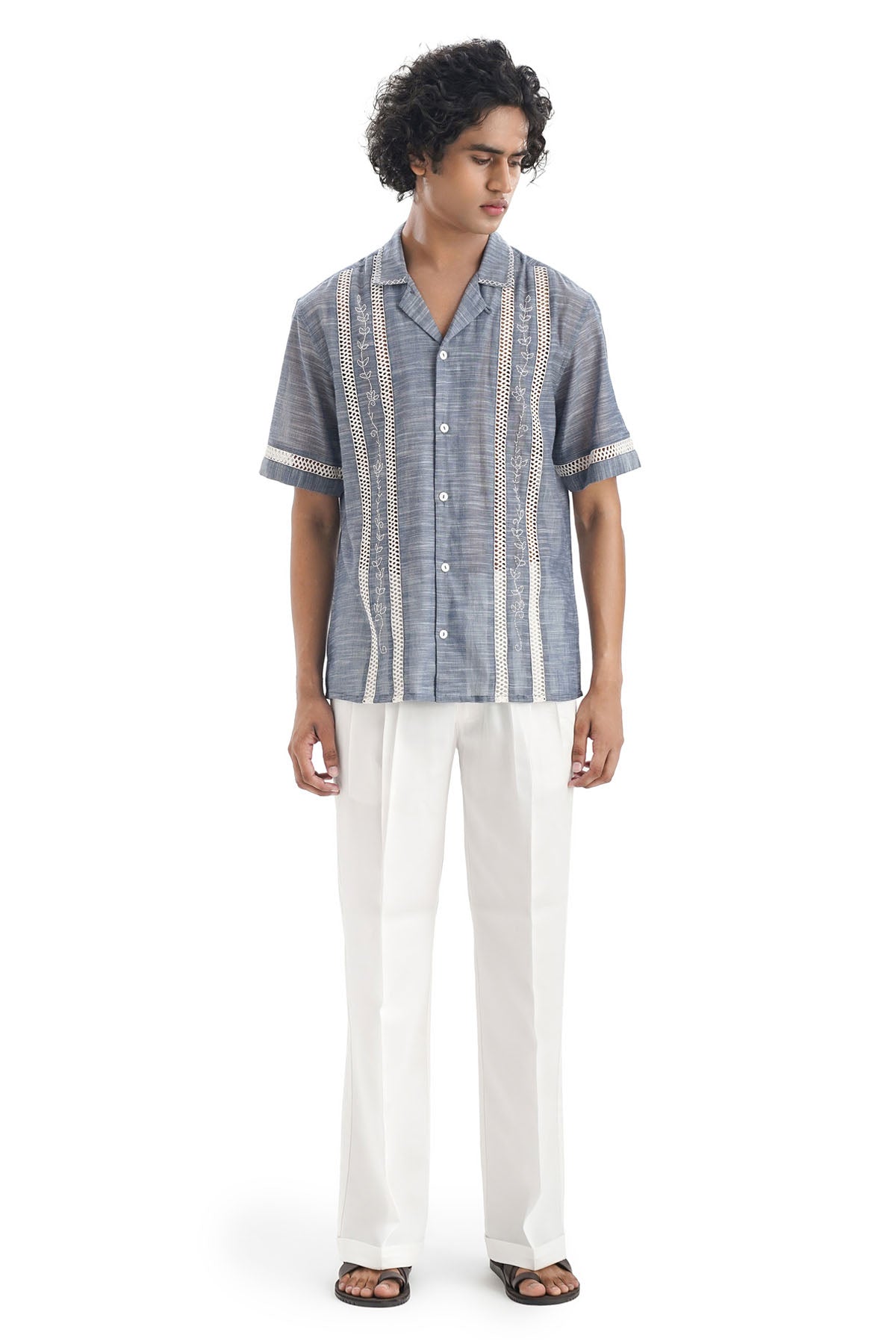 White Tencel Crisp Pleats Pants