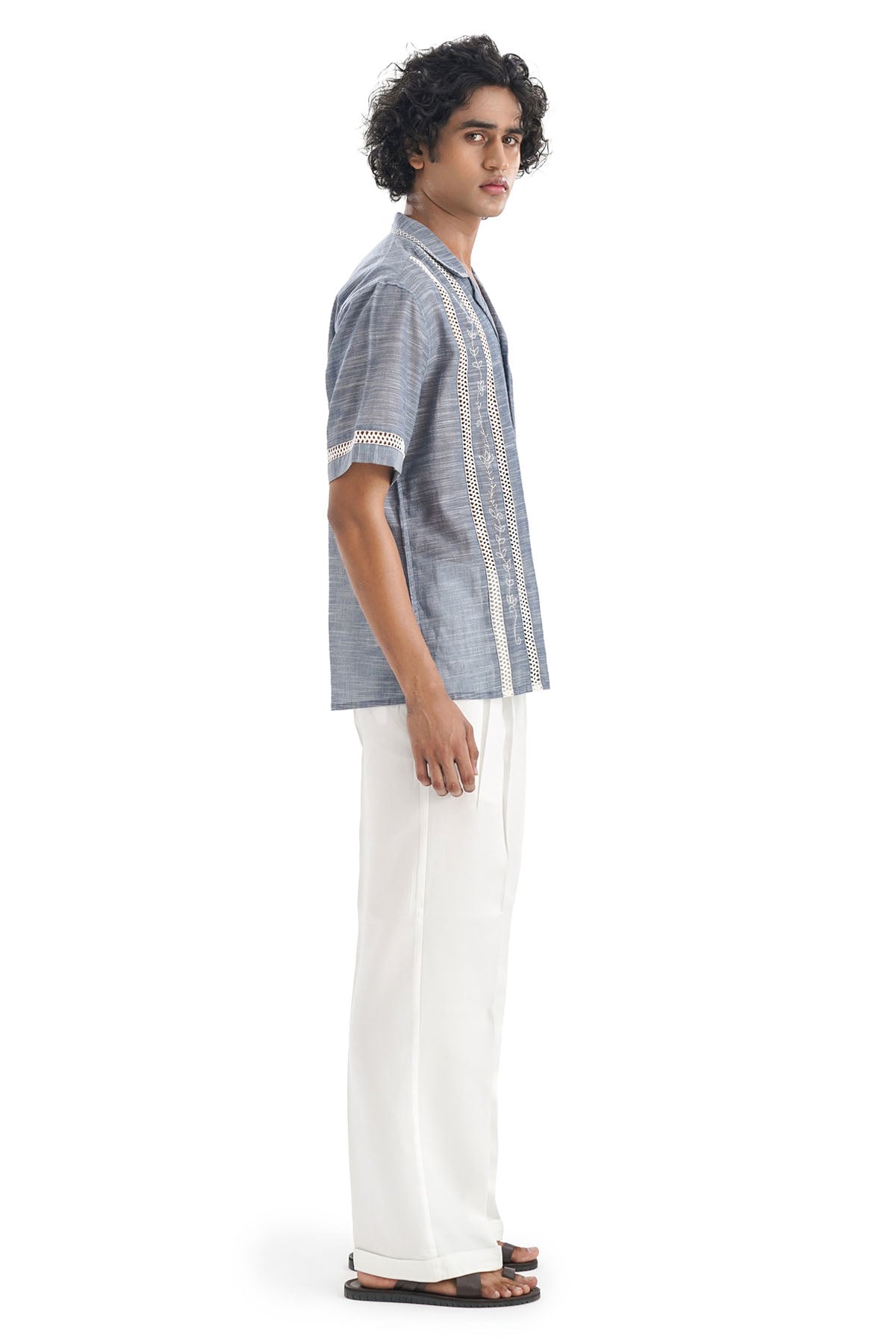 White Tencel Crisp Pleats Pants