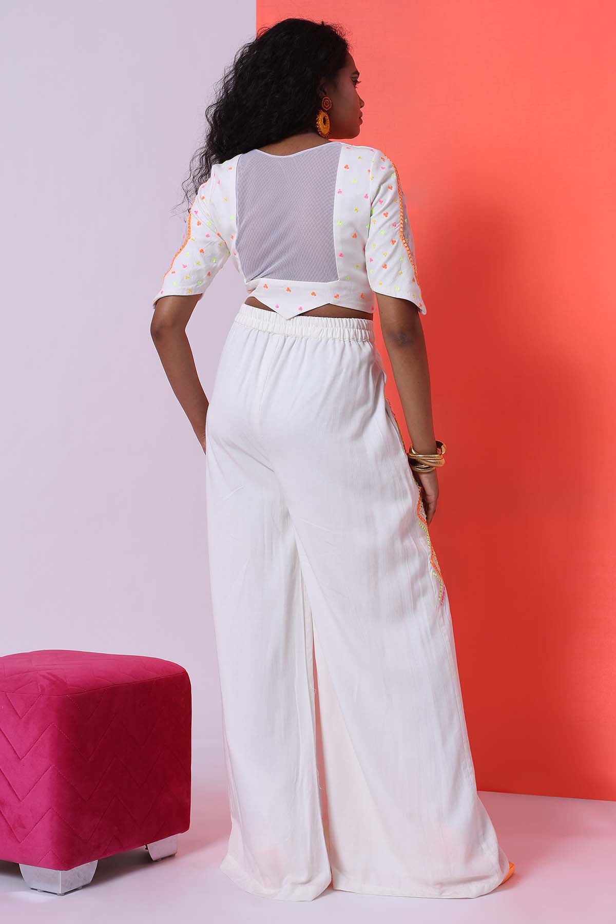 White Thread Work Co-ord Set