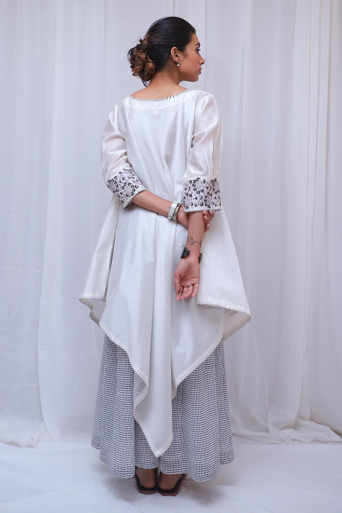 White Thread Work Kurta & Pants