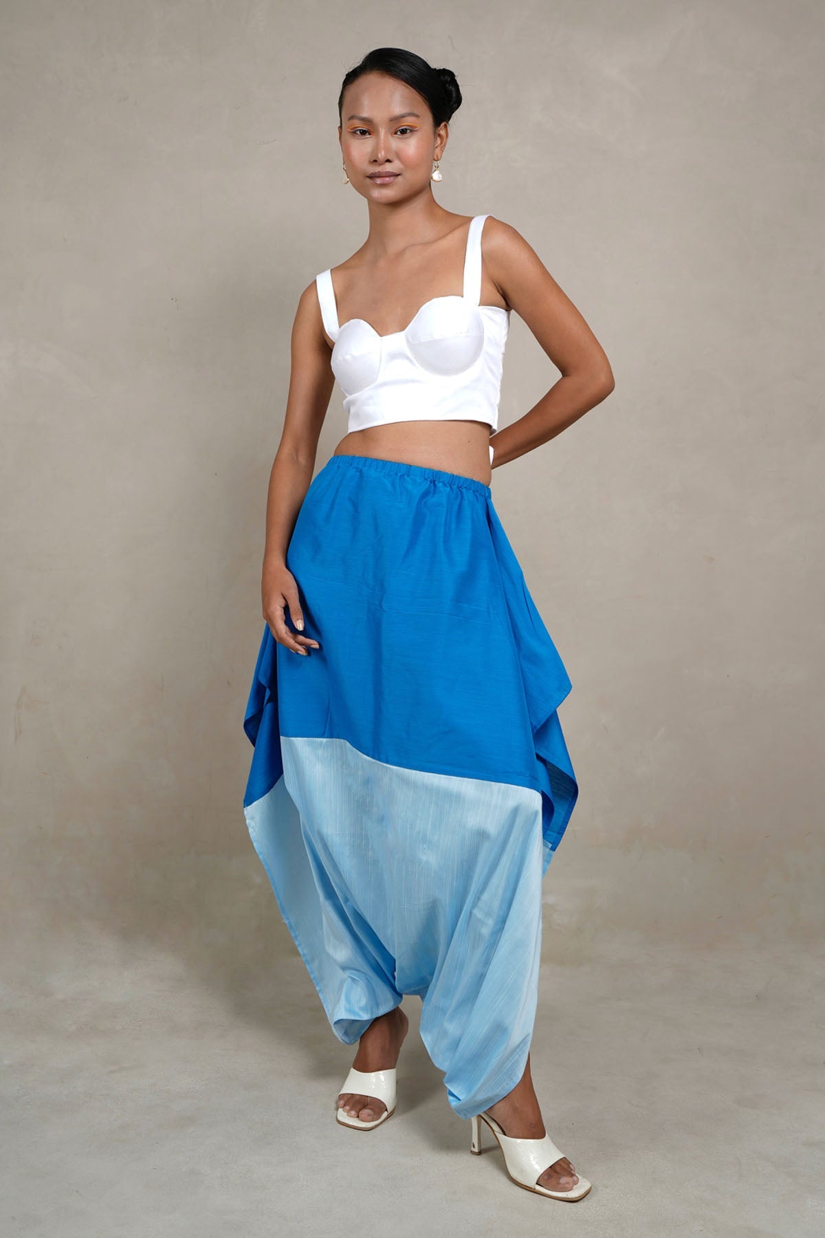 Buy White Tie-Up Top For Women by SewSutra Available online at ScrollnShops