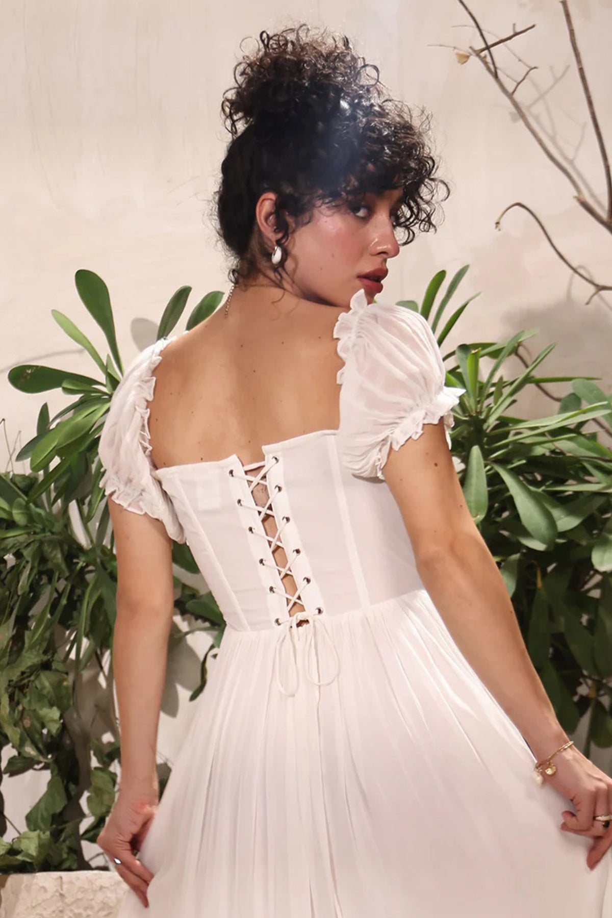 White Tiered Frill Maxi Dress